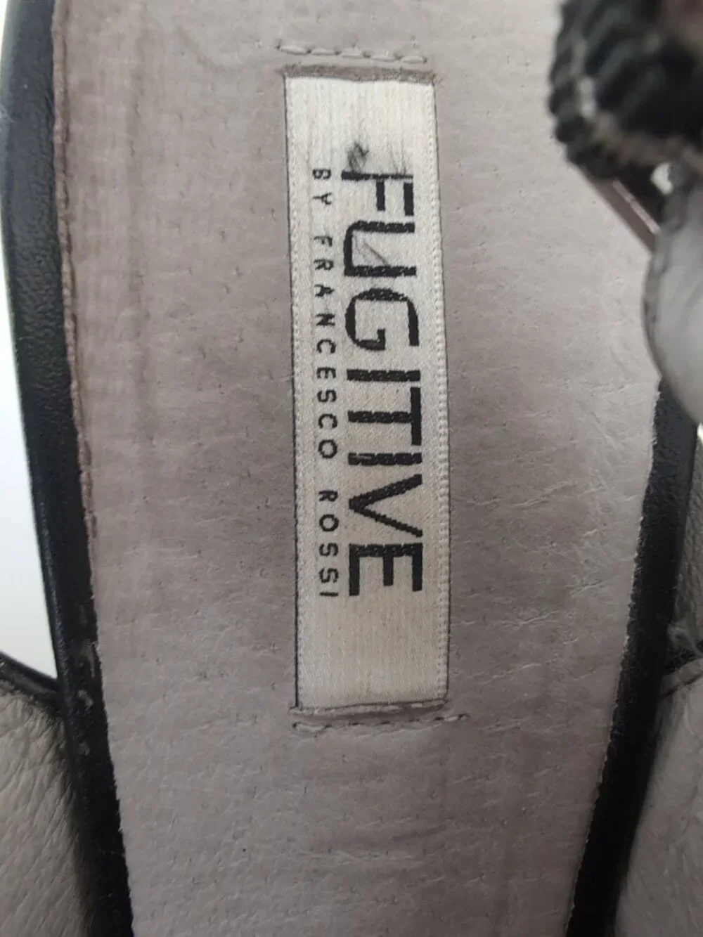Fugitive by Francesco Rossi Black Leather Slingback Heels Size 38 - Picture 7 of 11